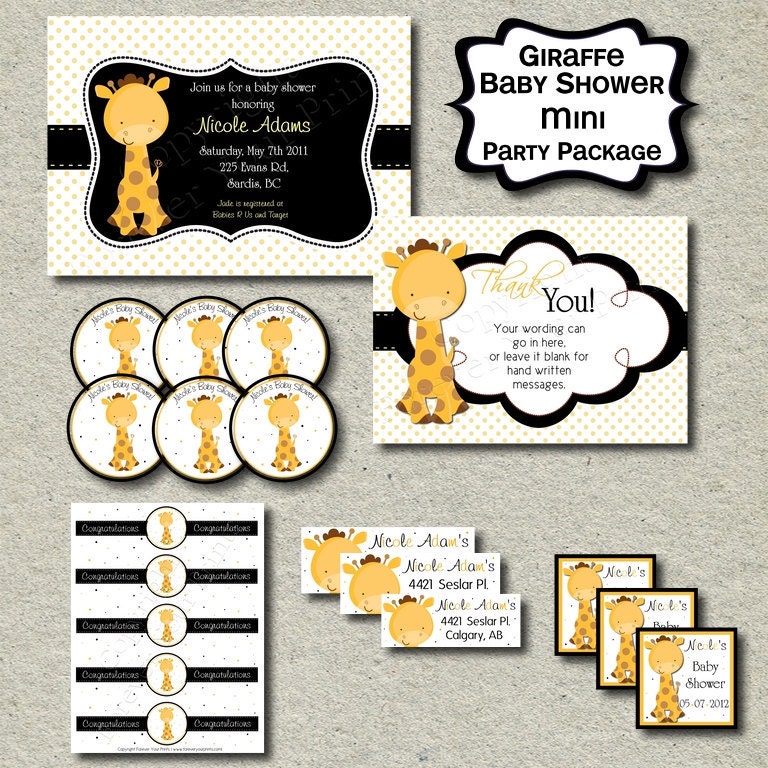 Giraffe Baby Shower Party Package - DIY Printable - by Forever Your Prints Il_570xn