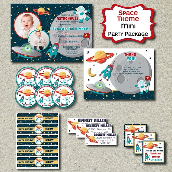 Space Birthday Party Package - Space Themed Birthday - DIY You Print Il_570xn