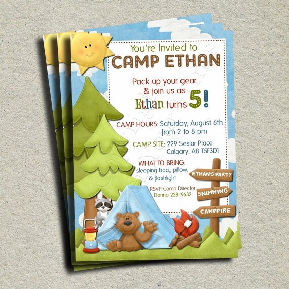 Camping Birthday Invitation