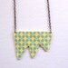 Geometric Statement Bib Jewelry Necklace - One Dog Night Collection - One of a Kind OOAK Tribal Art Pendant Gunmetal Chain