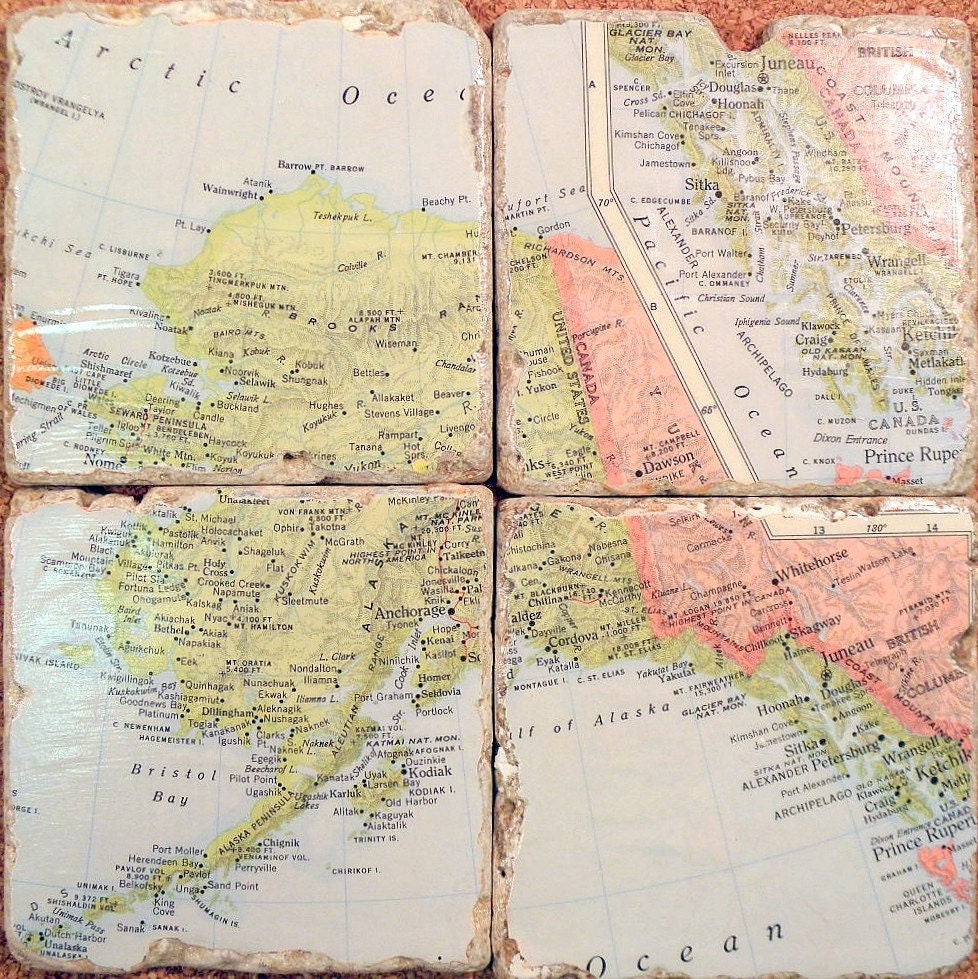 Alaska Map Coasters