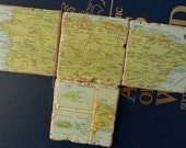 Puerto Rico Map Coasters, old time vintage Atlas Map Rustic Coasters