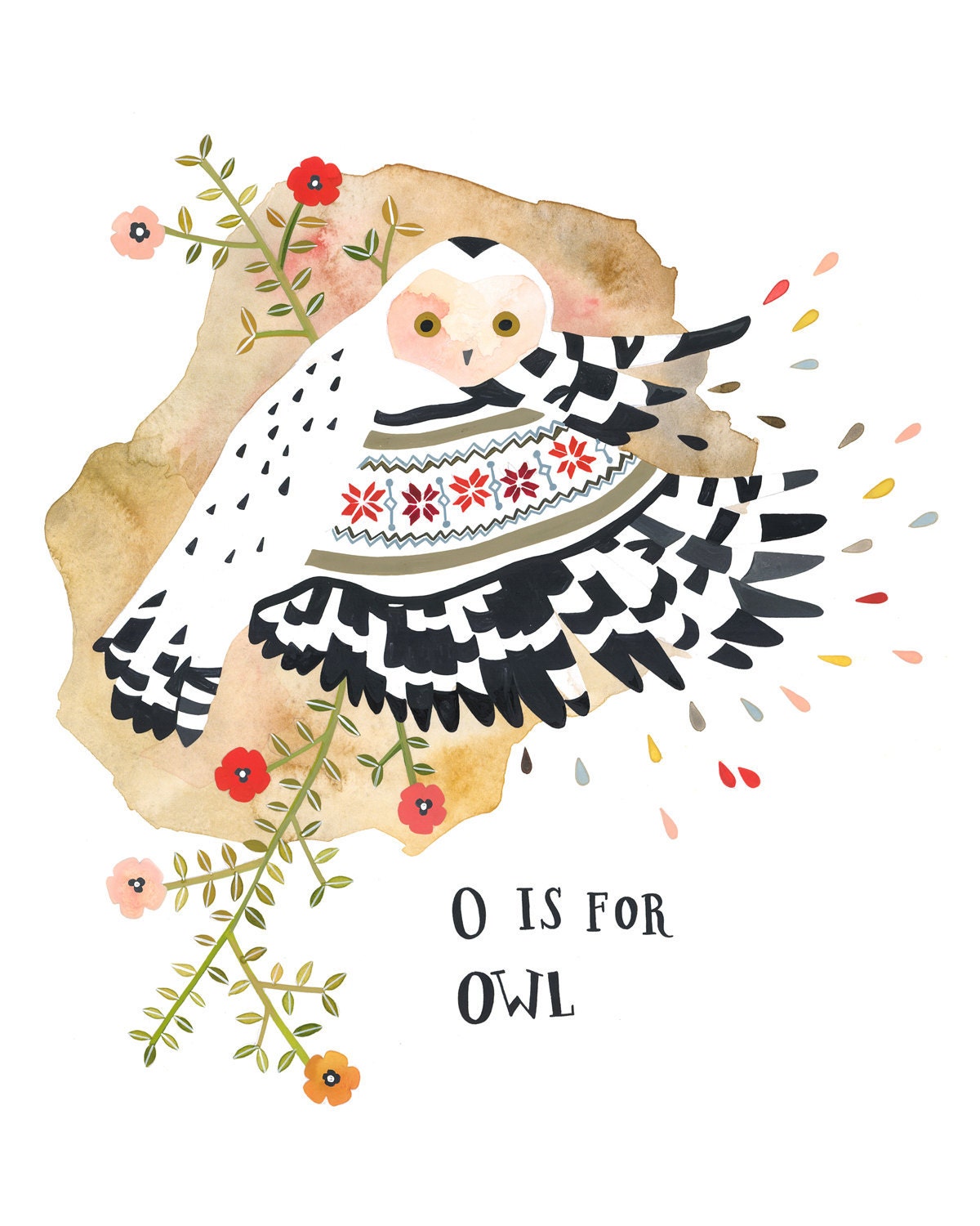 O is for Owl- Archival art print