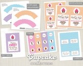 Chevron Cupcake Party - DIY Printable - Full Collection