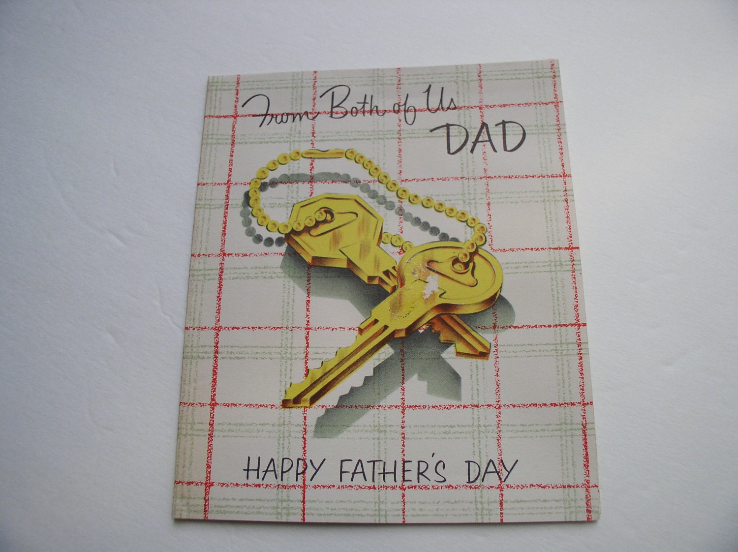 Vintage Fathers Day Greeting Card- Vintage car keys Both of us