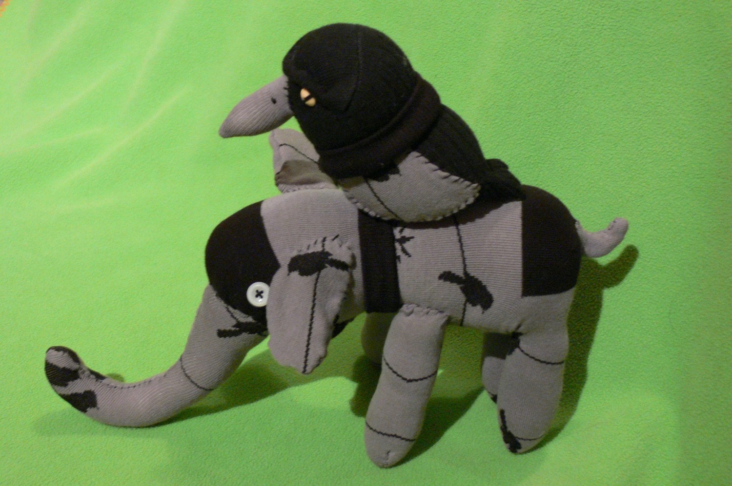 Sock Elephant and Crow (Made to Order) by POST STREET