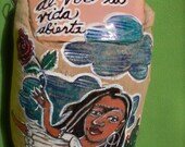 Frida Kahlo Painting on Vintage Doll