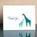 Folded Customized Baby Thank You Note Cards with Giraffes