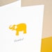 Folded Customized Baby Thank You Note Cards with Elephant
