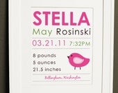 8 x 10 - Custom Birth Print - CHICK wall art Il_170x135