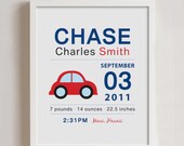 Birth Announcement Print - Wall art CAR Il_170x135