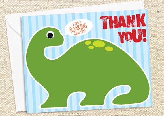 Dinosaur Thank You Cards - set of 12 Il_570xn