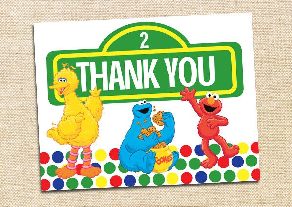 Sesame Street Thank You Cards - set of 18 Il_570xn