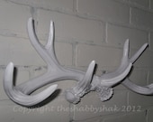 Large Antler Wall Rack/ Wall Antlers / Faux Antlers / Stag / Gloss White / Modern /Hat Rack/ Bright Wall Decor/ Wall Hook