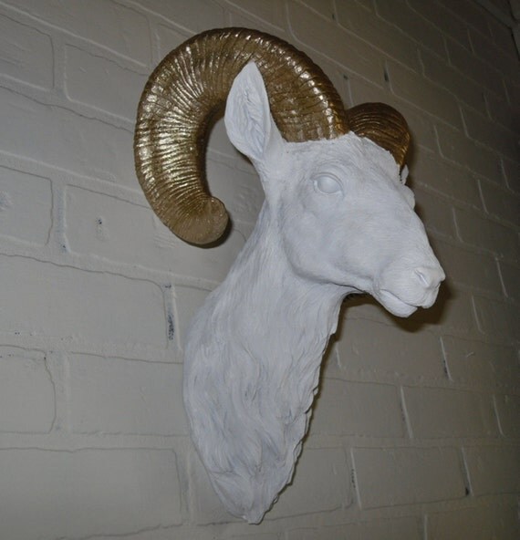 Faux Taxidermy / Ram Head / Animal Head Wall Mount / Modern Wall Decor