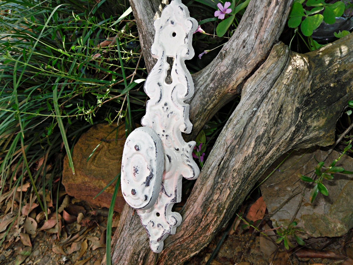 Shabby Chic Cast Iron Door Knob  Wall Hook French Country Cottage / Shabby Chic Decor