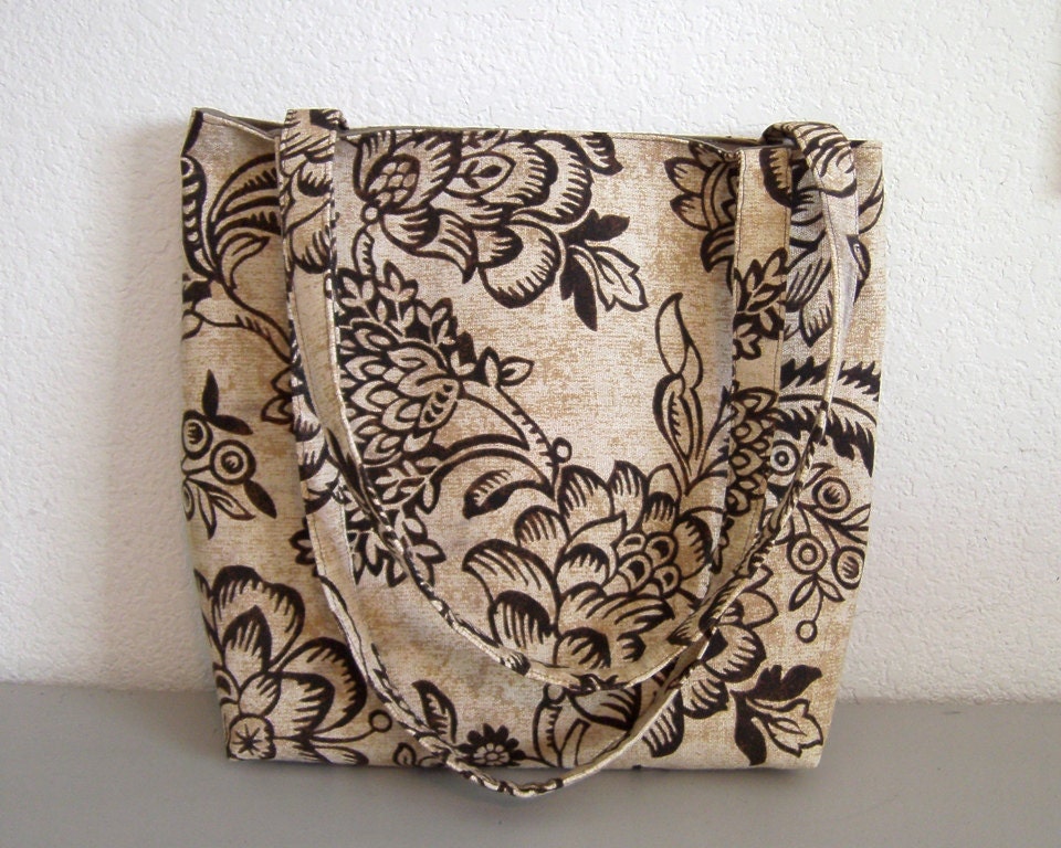 Canvas Tote Bag -- Tropical Flowers