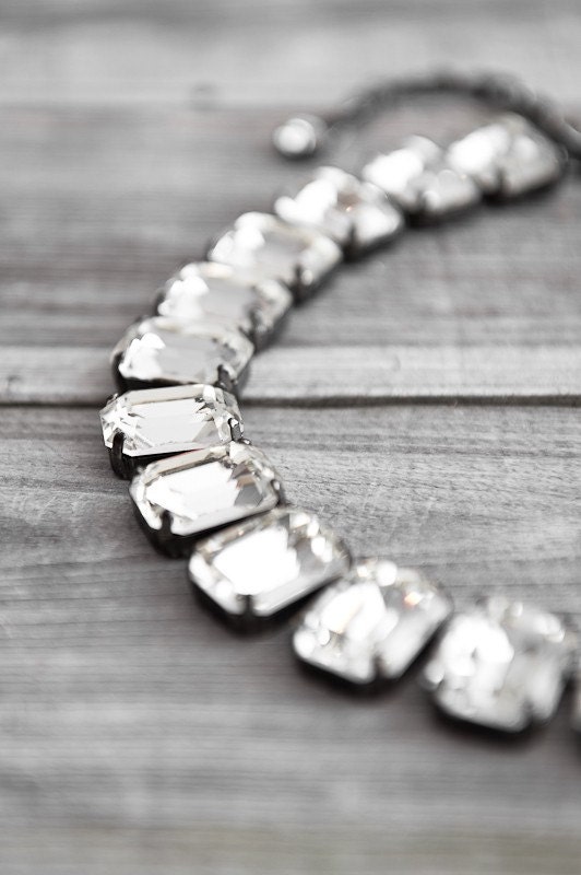Vintage Chunky Rhinestone Necklace - FREE SHIPPING