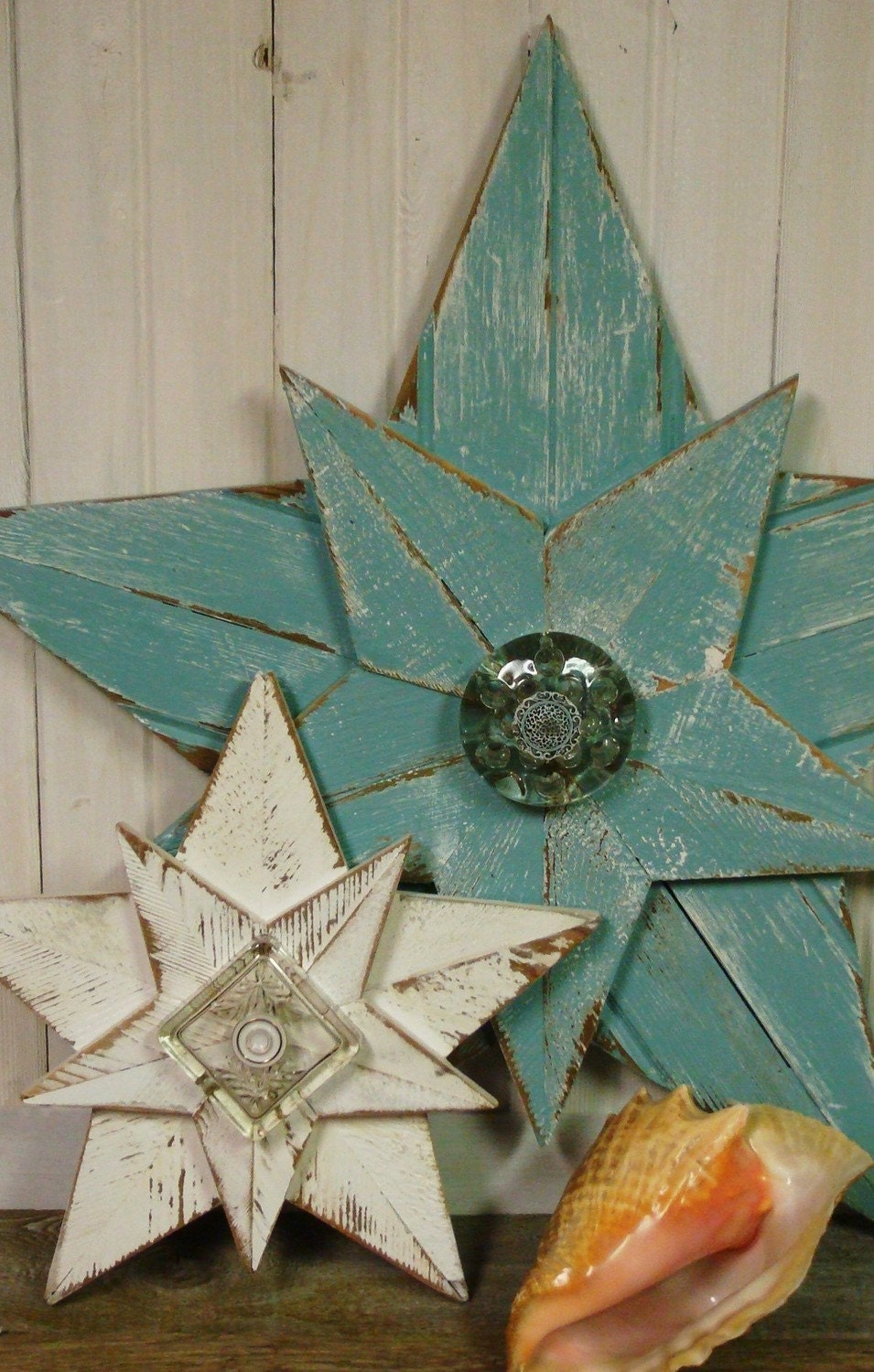 Wooden Star Beach House Wall Art Inside Outside - 32 to 36 Inches