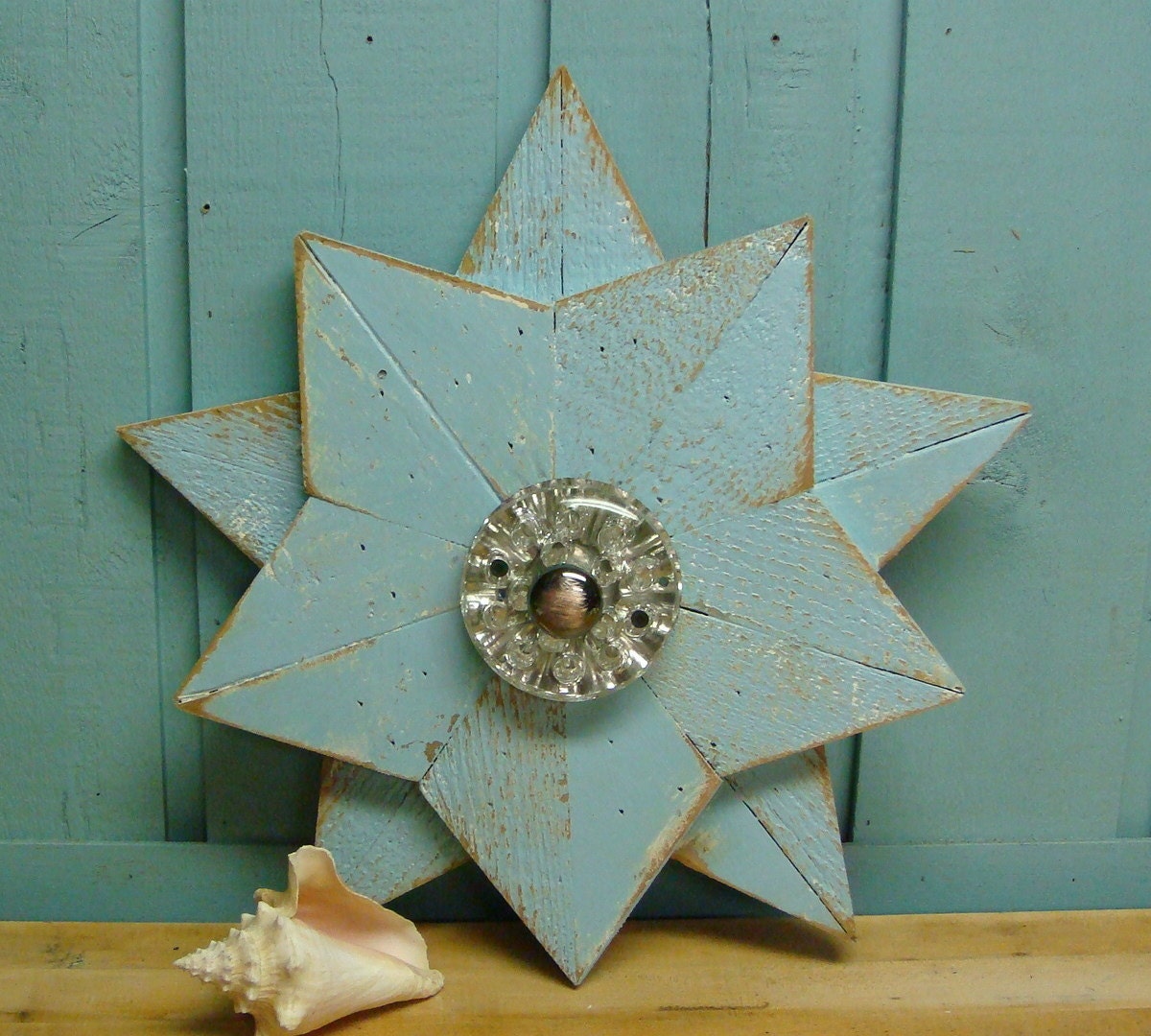 Wooden Star Beach House Wall Art Inside Outside - 17 - 18 Inches