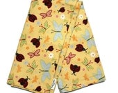 Baby Girl Changing Pad in Yellow Flannel Butterflies and Ladybugs
