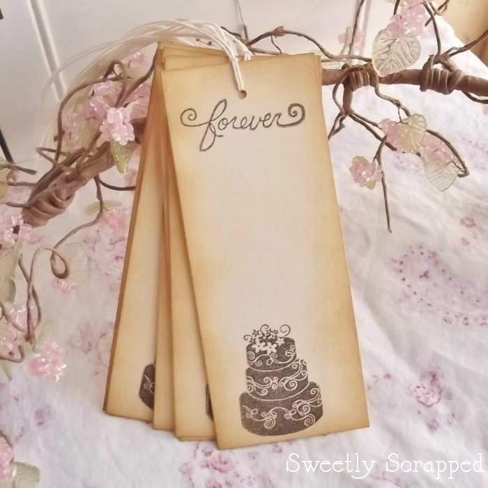 Cake and Forever Tags, Vintage Wedding Cake