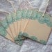 LACE Stamped Gift Tags - Aqua, Teal, Blue ...Vintage Inspired, Shabby