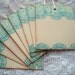 LACE Stamped Gift Tags - Aqua, Teal, Blue ...Vintage Inspired, Shabby