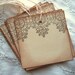LACE Hang Tags - Hand Stamped, Brown, Cream, Vintage Inspired, Shabby