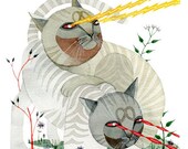 laser cats . print