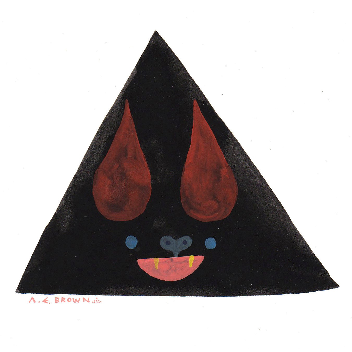 Grey's Happy Leaf Eared Bat . Print