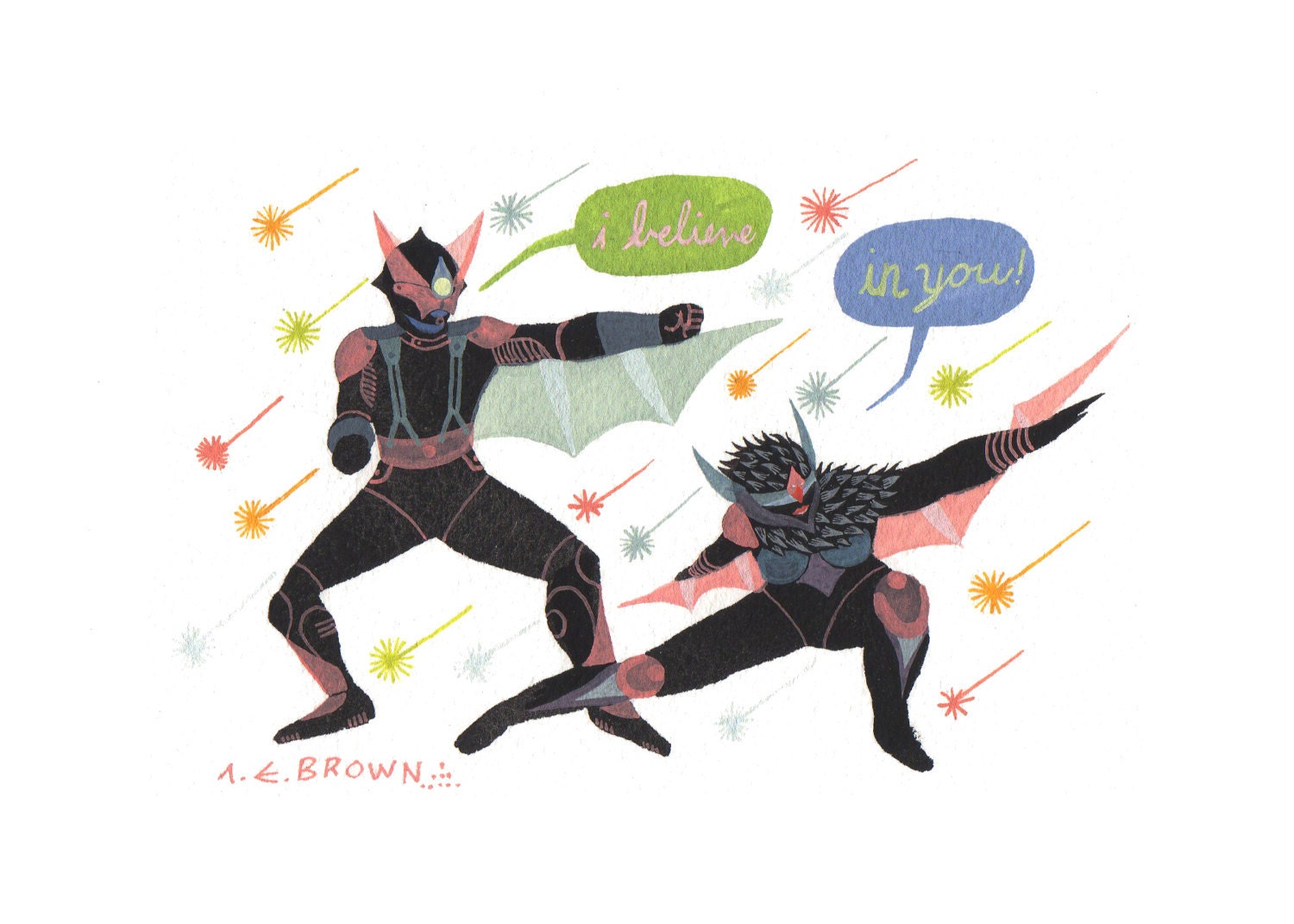 BAT FORCE . Echo & Strel . good vibes print