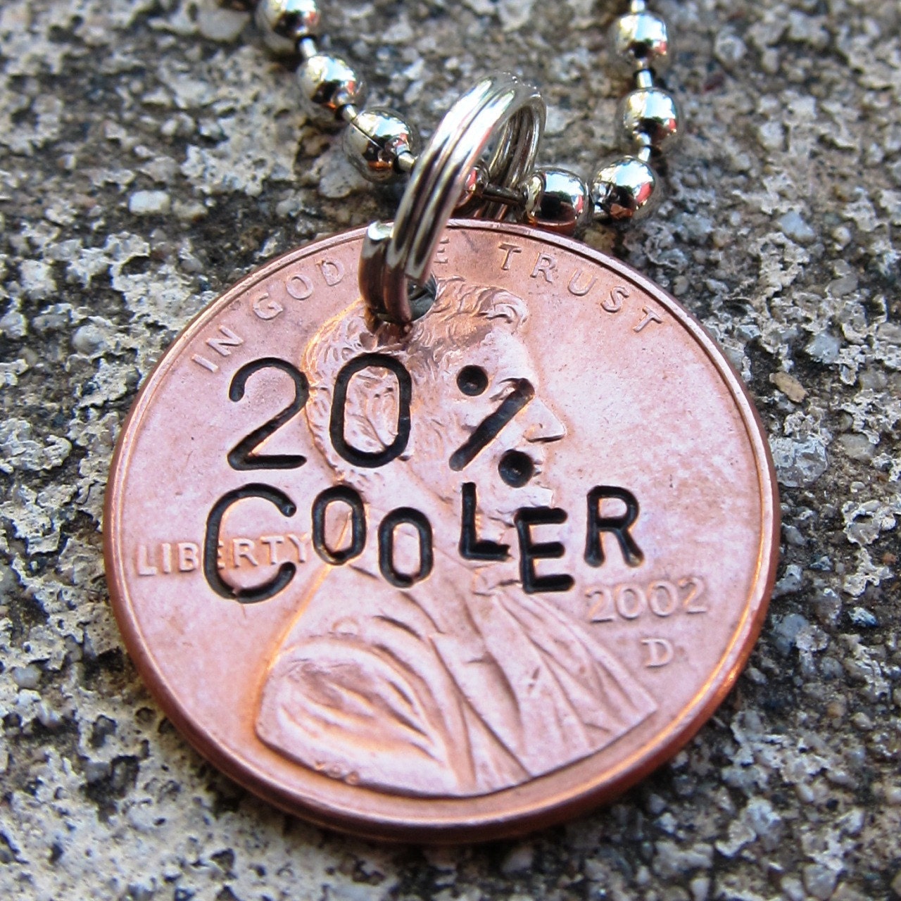 Hand Stamped Penny - Now 20% Cooler (choice of keychain, necklace or cell charm) -Made to Order-