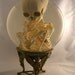 Human Fetal Skeleton in Glass Womb on Vintage Metal Stand