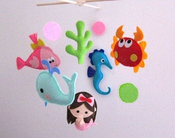 Baby Crib Mobile - Baby Mobile - Mobile - Crib mobiles - Felt Mobile - Nursery mobile - " Under the Sea " design
