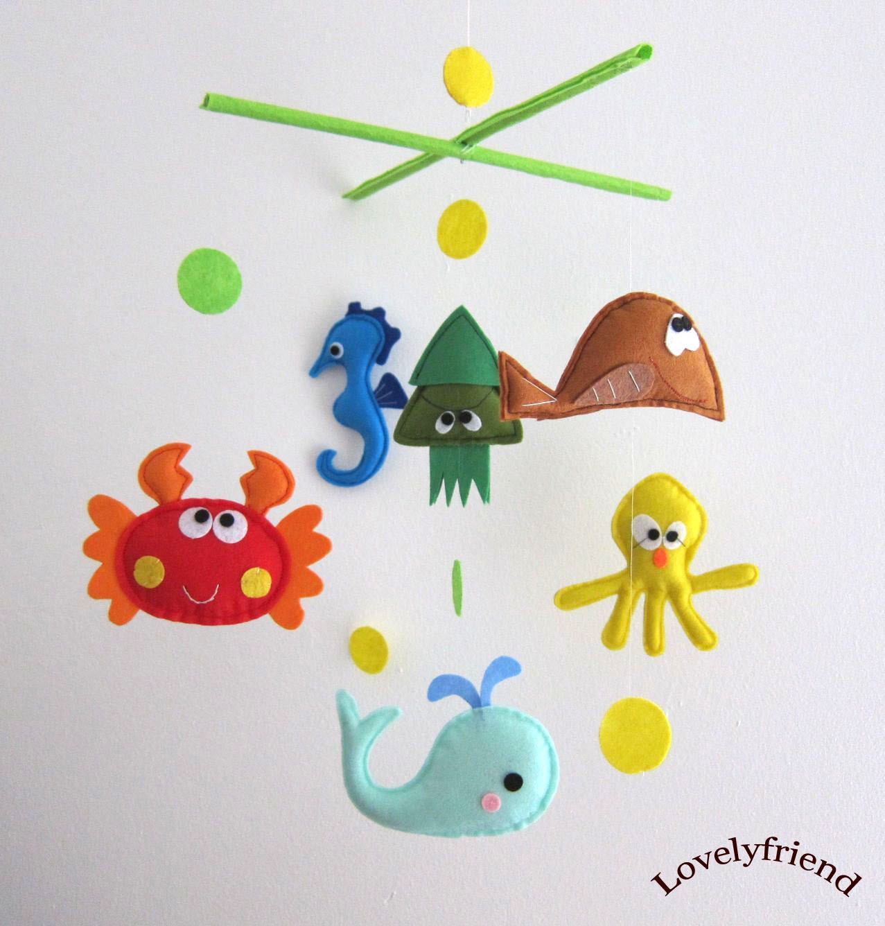Baby Crib Mobile - Baby Mobile - Felt Mobile - Nursery mobile - Red Crab (Custom Color Available)