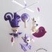 Baby Crib Mobile - Baby Mobile - Felt Mobile - Nursery mobile - purple deer and the friends (Custom Color Available)