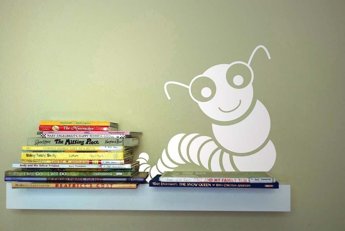 Bookworm 24x24 - Vinyl Wall Art, Sticker, Decor