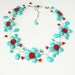 beadwork necklace,bib necklace,statement necklace,Beaded Jewelry,turquoise necklace ,choker necklace  With Turquoise Red Coral
