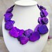 beadwork necklace,bib necklace,statement necklace,turquoise necklace,Beaded Jewelry,strand necklace With Huge Purple Turquoise