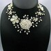 bridesmaid gifts,Bead Necklace,Beaded Jewelry,Pearl Necklace, Mother of Pearl Shell Flower Choker Necklace/pearl Earrings Set