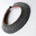 Crochet & felt collar - Crochet green cotton, gray felt fabric and handmade stitches. - SAMPLE