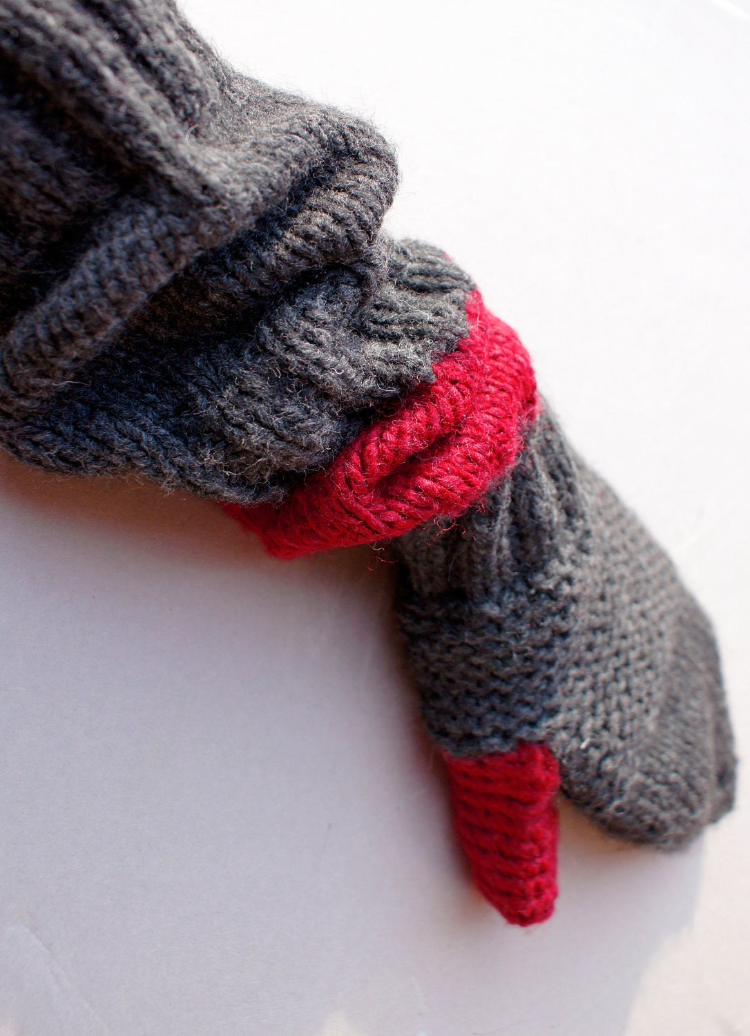 Long gloves - handknitted soft superlong gloves- SAMPLE