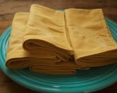 Stitched Leaf Set of 4 Cloth Napkins Made to Order Choose Your Color