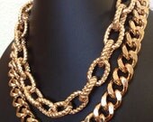Samba, Double Link Chain Necklace, Rose Gold