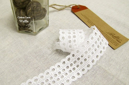 cotton eyelet lace 1yard (width 3.5cm) white 32761-1