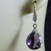 Amethyst Purple Teardrop Czech Glass Crystal Necklace and Earring Set Bridesmaids Jewelry, Bridal Jewelry REF-601