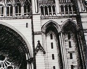 Ink Study of the National Cathedral in Washington, DC
