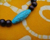 Turquoise Crackle Prayer Bead Bracelet