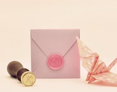 Wooden Wax Seal and Wax Stick Set - Script Monogram